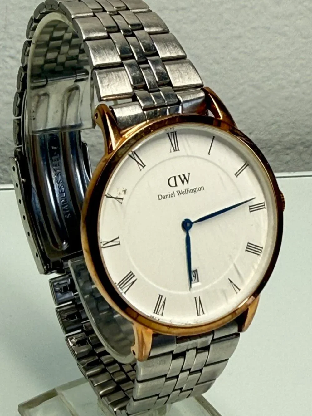 Daniel Wellington DW Men's Watch Roman Numerals Date Two Tone Stainless Steel